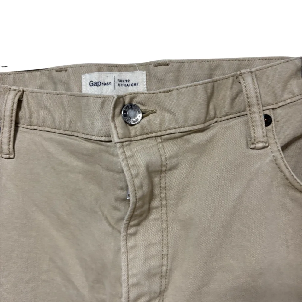 Gap 1969 Mens Straight Leg‎ Denim Jeans Tan Khaki 38x32 Pants #229